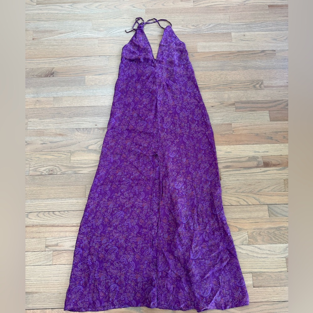 Calypso St. Barth‎ Silk Purple Paisley Maxi Dress